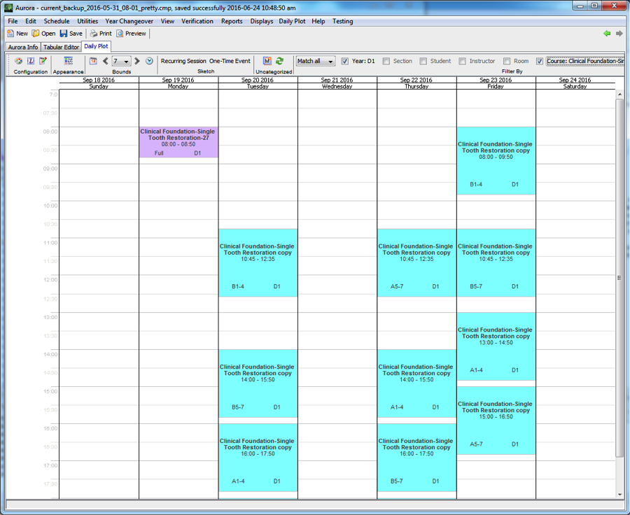 Course schedule